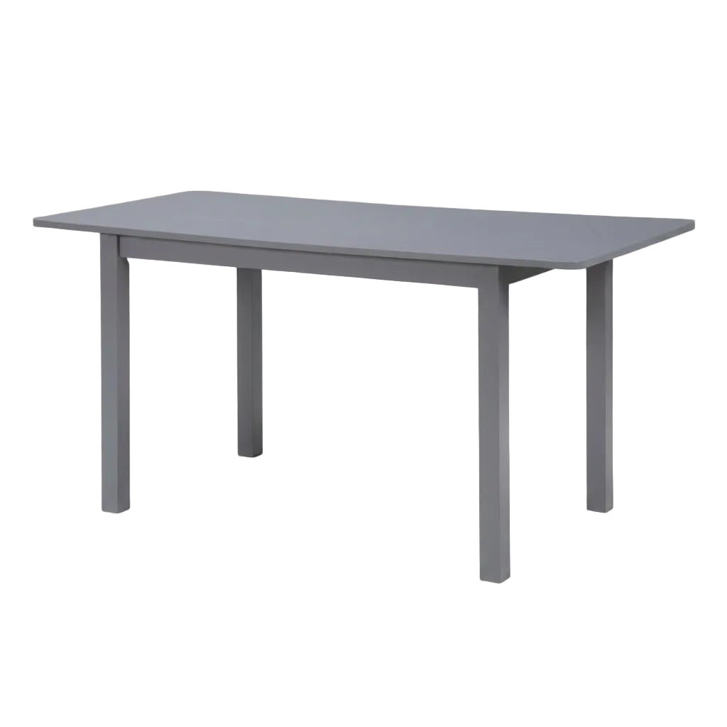59 inch modern dark gray extendable dining table for 4 to 8 people in a kitchen setting
