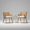 2 piece outdoor acacia wood dining chair set with cushions