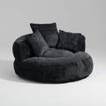 COOLMORE oversized lazy sofa bean bag chair upholstered in soft chenille fabric with a high backrest and three plush support pillows.